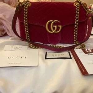 Gucci Marmont *SMALL* Velvet Shoulder Bag Pink 💗